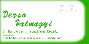 dezso halmagyi business card